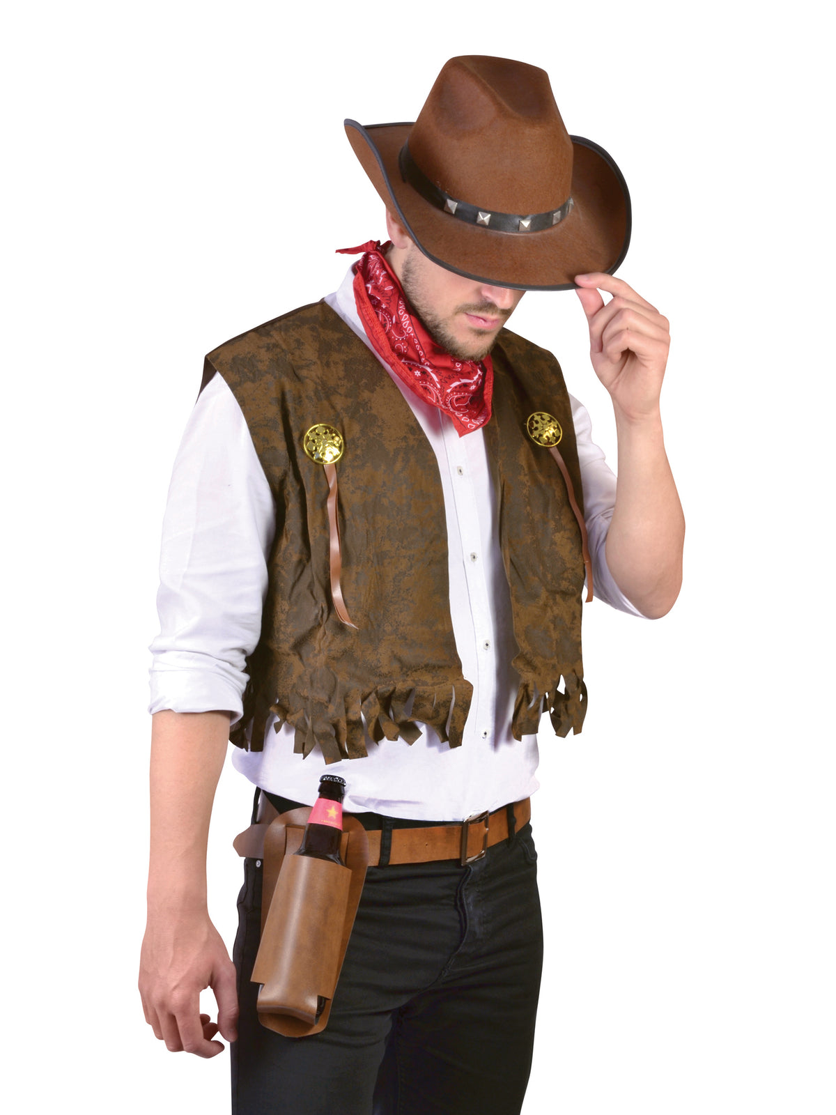 Rubies Cowboy Bottle Holster Clothing Accessories für Unisex