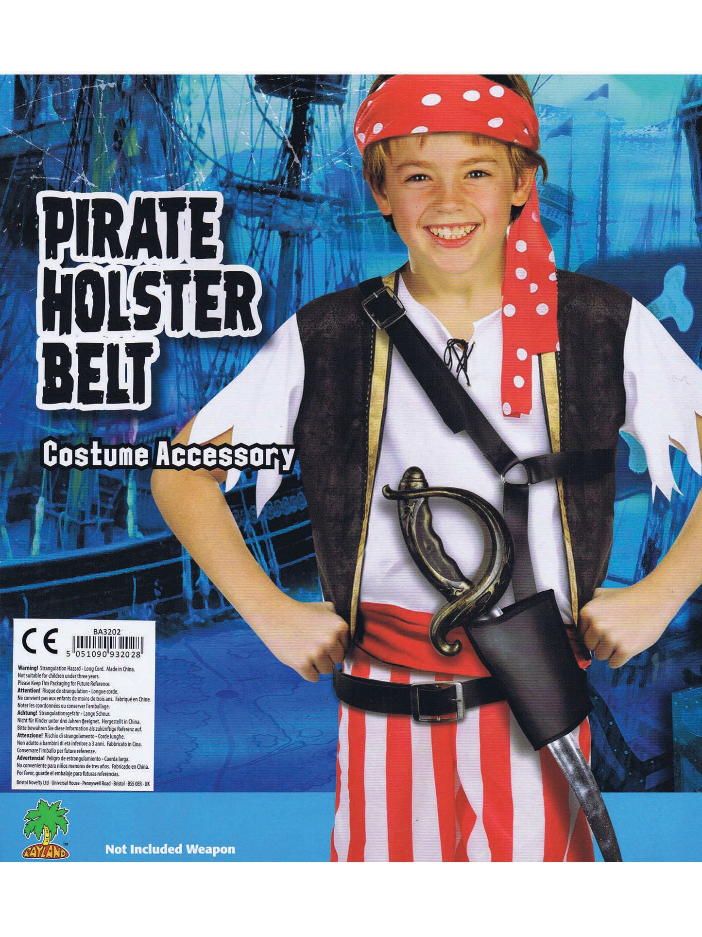 Rubies Pirate Sword Gürtel für Kinder – Piratenkostüm-Accessoire – Detailansicht