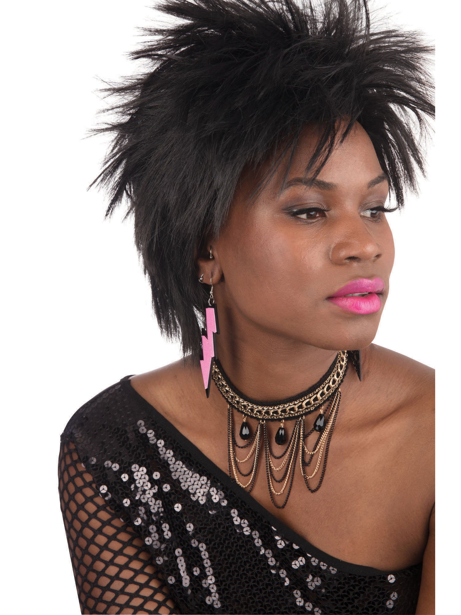 Rubies pinkfarbene 80s-Rave-Ohrringe