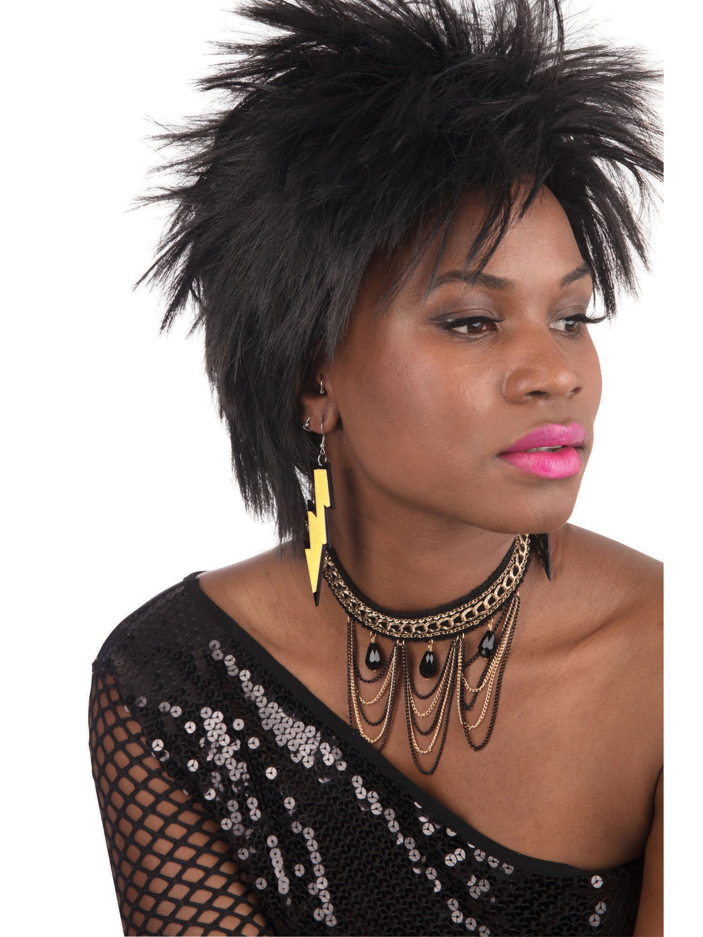 Rubies gelbe 80s-Rave-Ohrringe als Kostüm-Accessoire