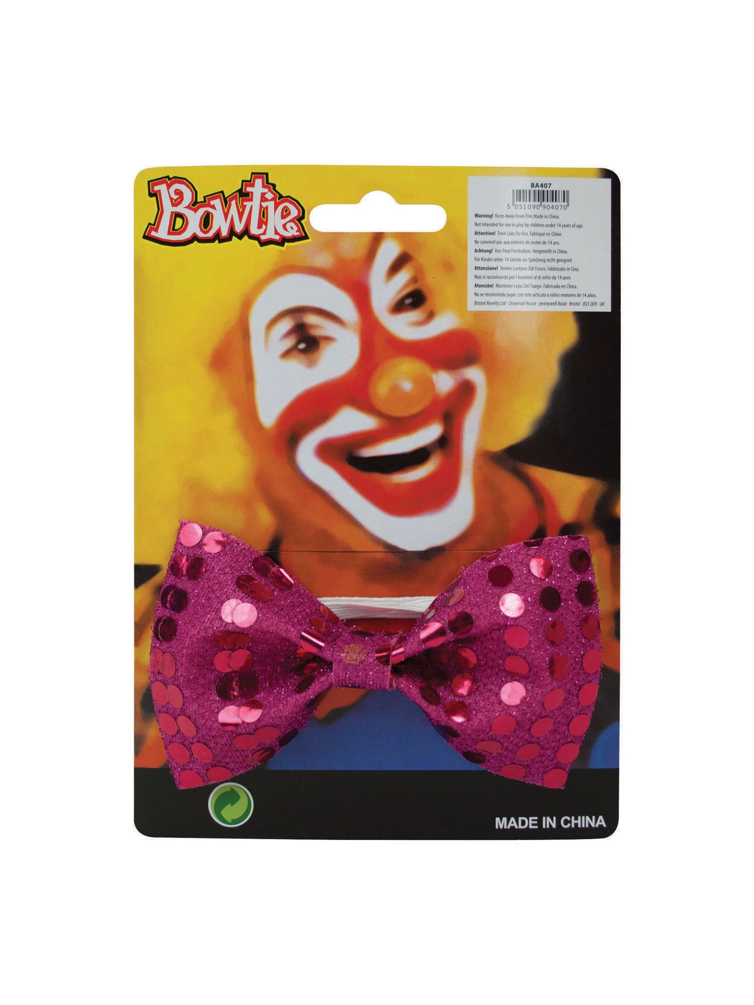 Rubies Pailletten-Fliege pink BA407 – Detailansicht