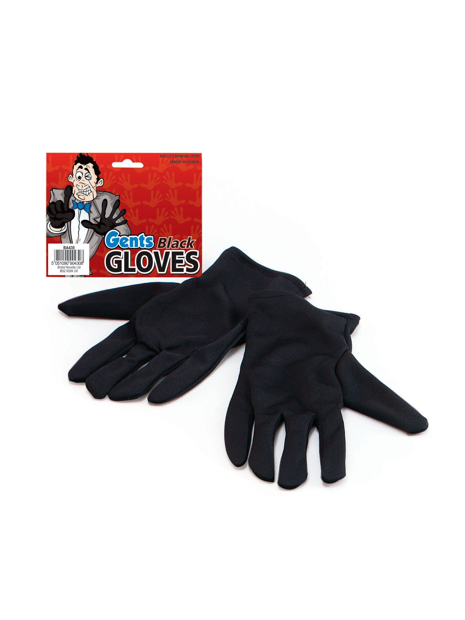 Rubies schwarze Gents-Handschuhe Kostümaccessoire BA430