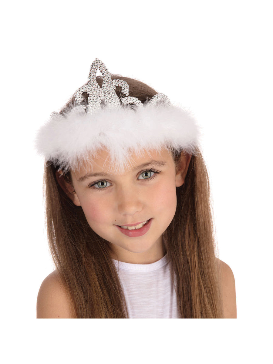 Rubies Tiara rosa-weiss aus Kunststoff mit Marabou für Kostümzubehör – Produktansicht