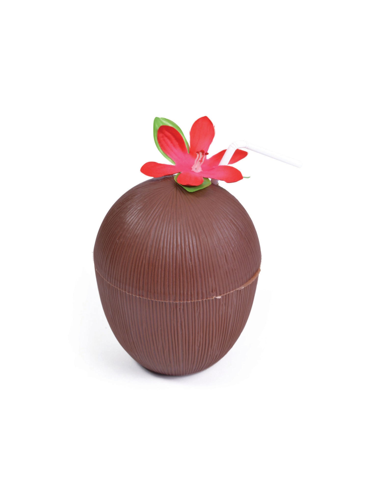 Rubies Coconut Cup mit Blume und Strohhalm – Produktansicht