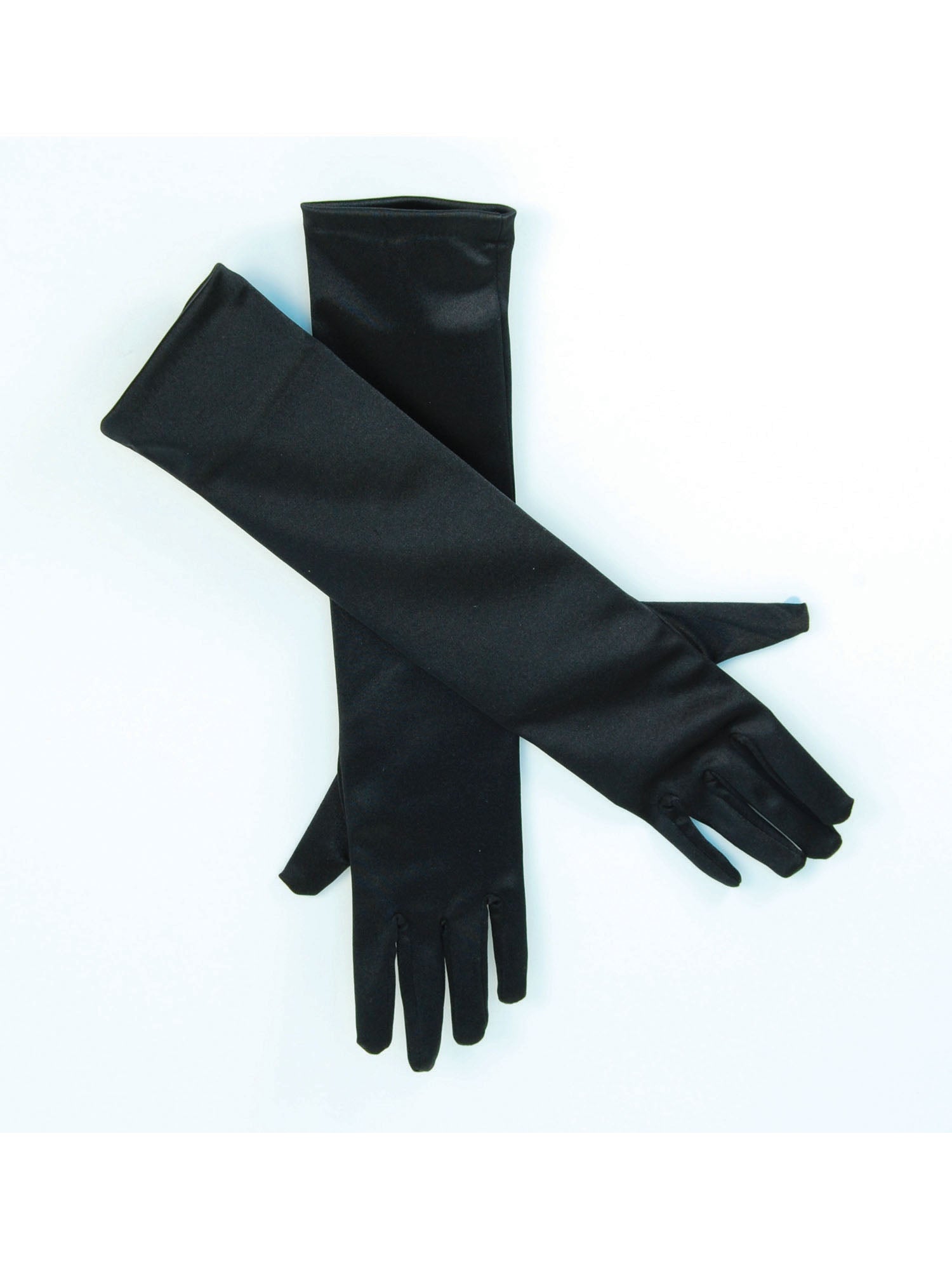 Rubies schwarze Satinhandschuhe 19 Zoll