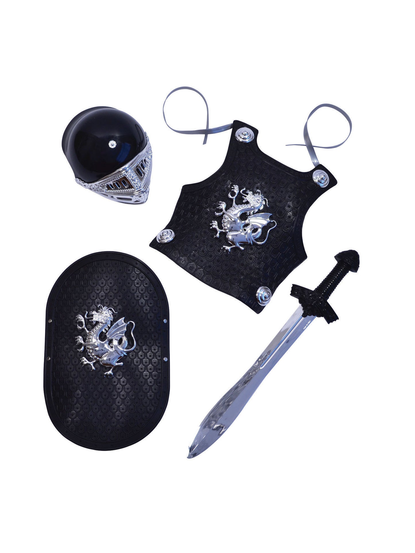 Rubies Knight Black Armour Set für Kinder – schwarze Ritterrüstung für Rollenspiele