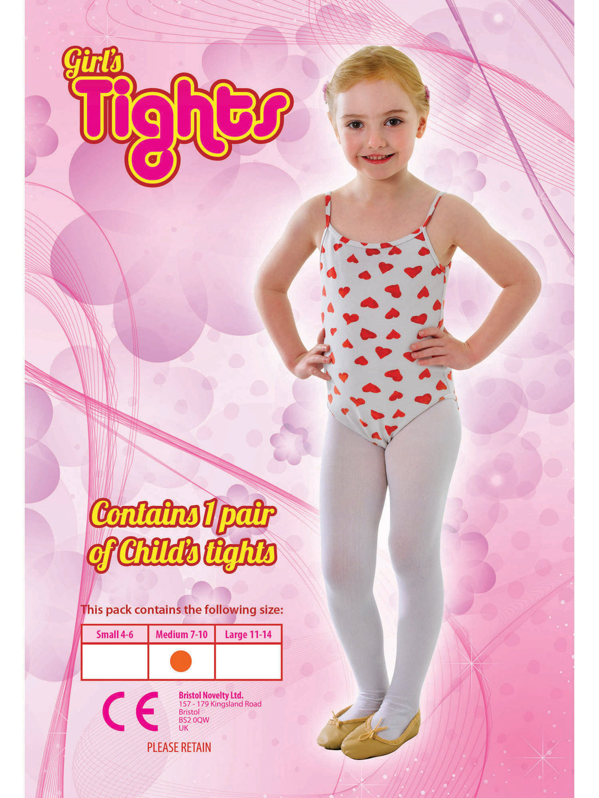 Rubies weisse Kinderstrumpfhose Grösse M