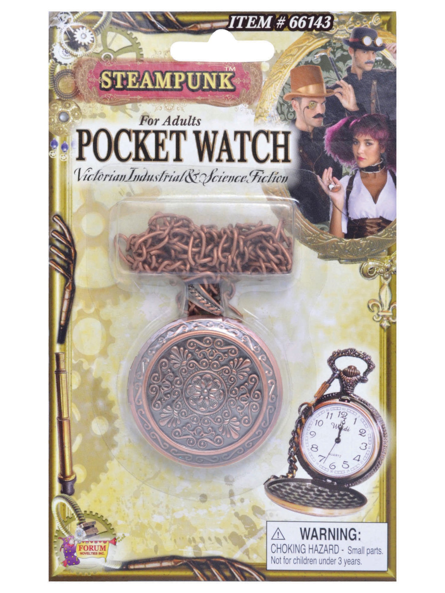 Rubies Steampunk-Taschenuhr Kostuem-Accessoire BA778 – Seitenansicht
