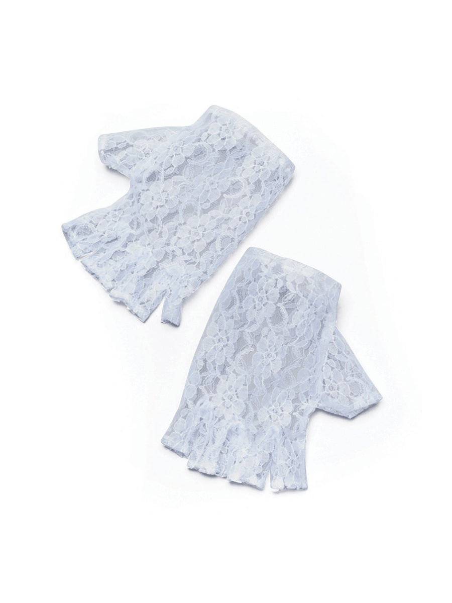 Rubies weisse kurze fingerlose Handschuhe fuer Kostuem und Rollenspiel