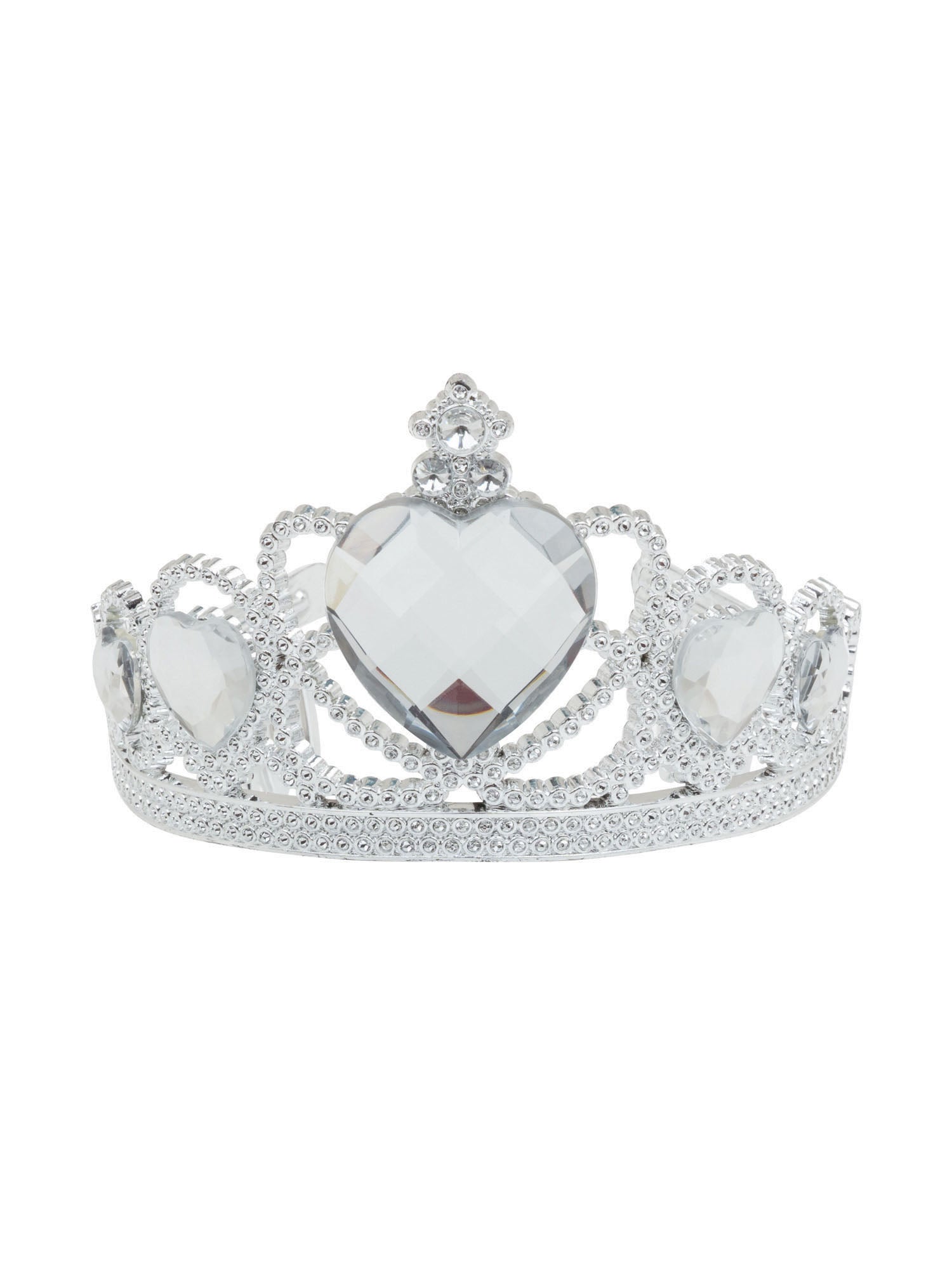 Rubies silberne Kunststoff-Tiara mit klaren Schmucksteinen