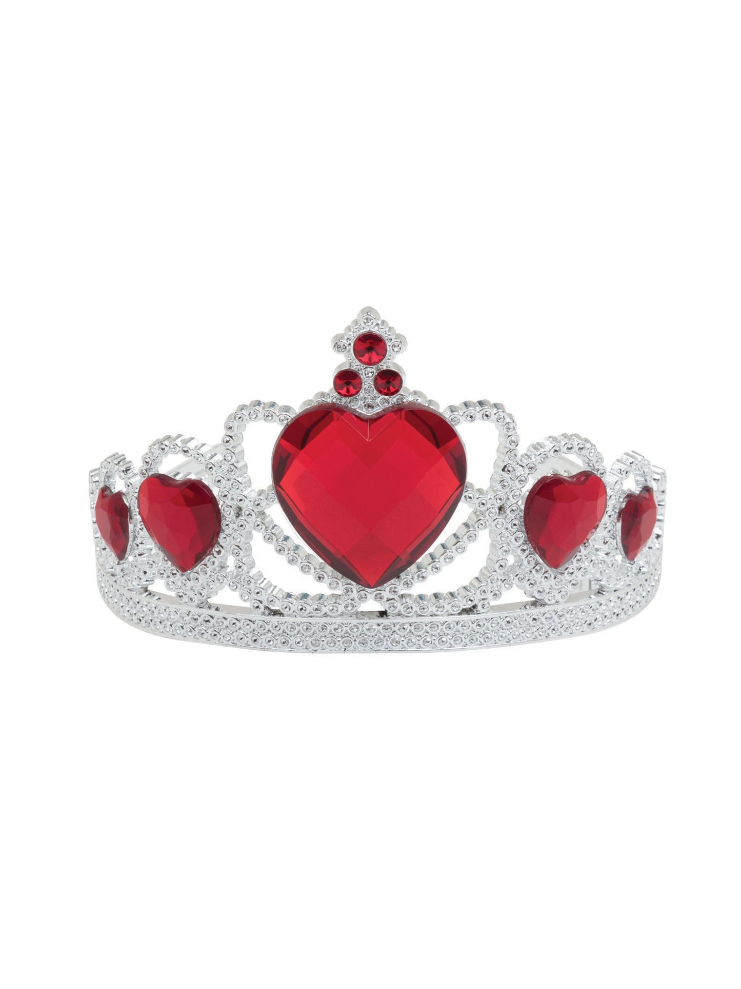 Rubies silberfarbene Tiara mit roten Steinen