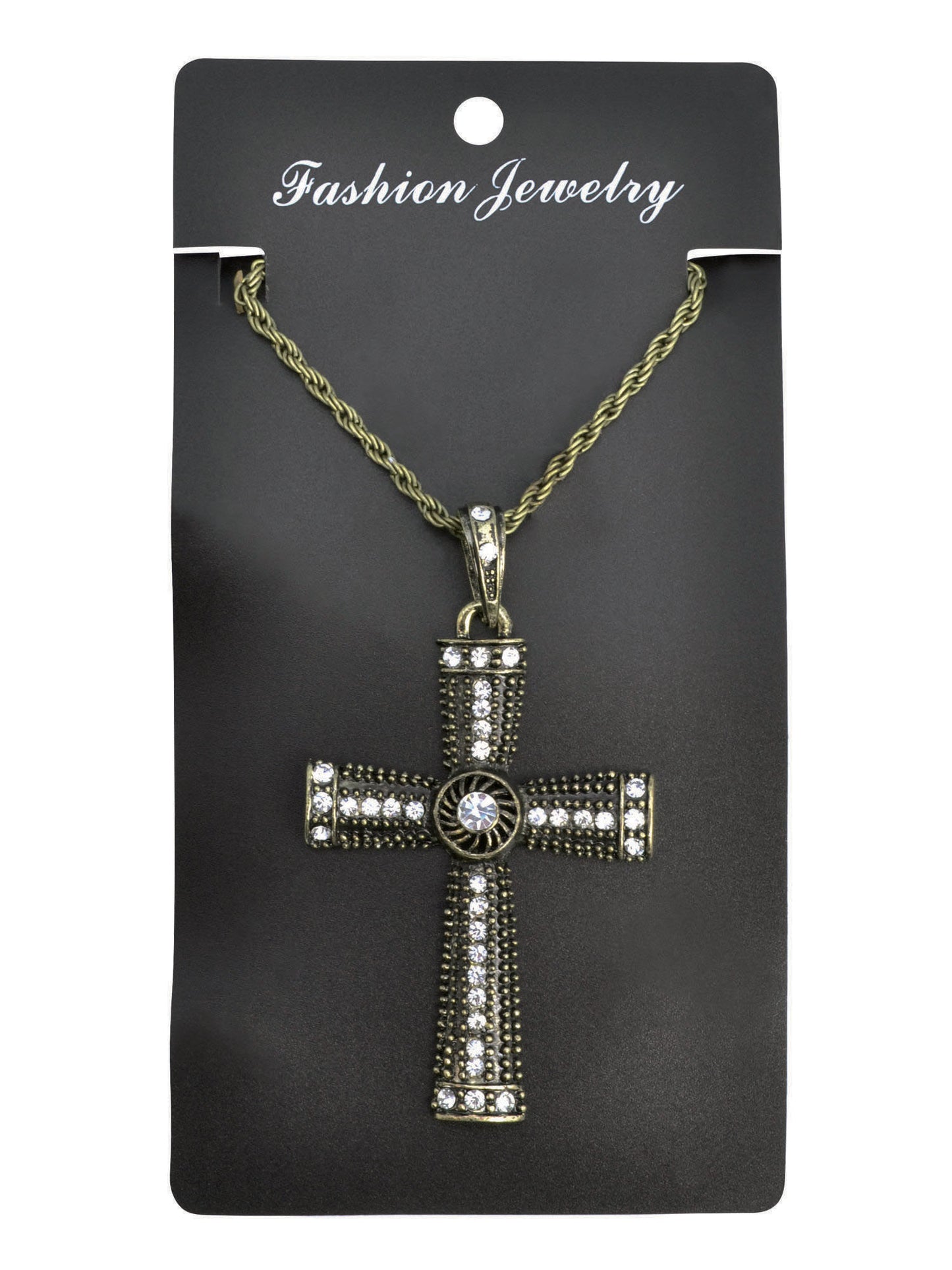 Rubies Cross Necklace Jewelled Kreuz-Halskette als Kostümaccessoire – Detailansicht