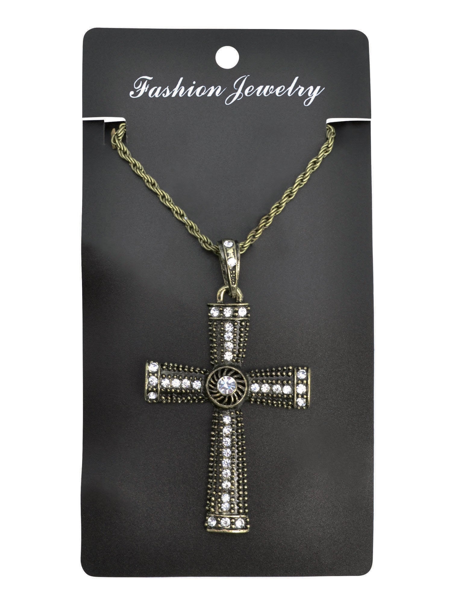 Rubies Cross Necklace Jewelled Kreuz-Halskette als Kostümaccessoire – Detailansicht