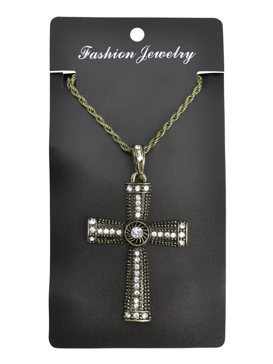 Rubies Cross Necklace Jewelled Kreuz-Halskette als Kostümaccessoire – Detailansicht