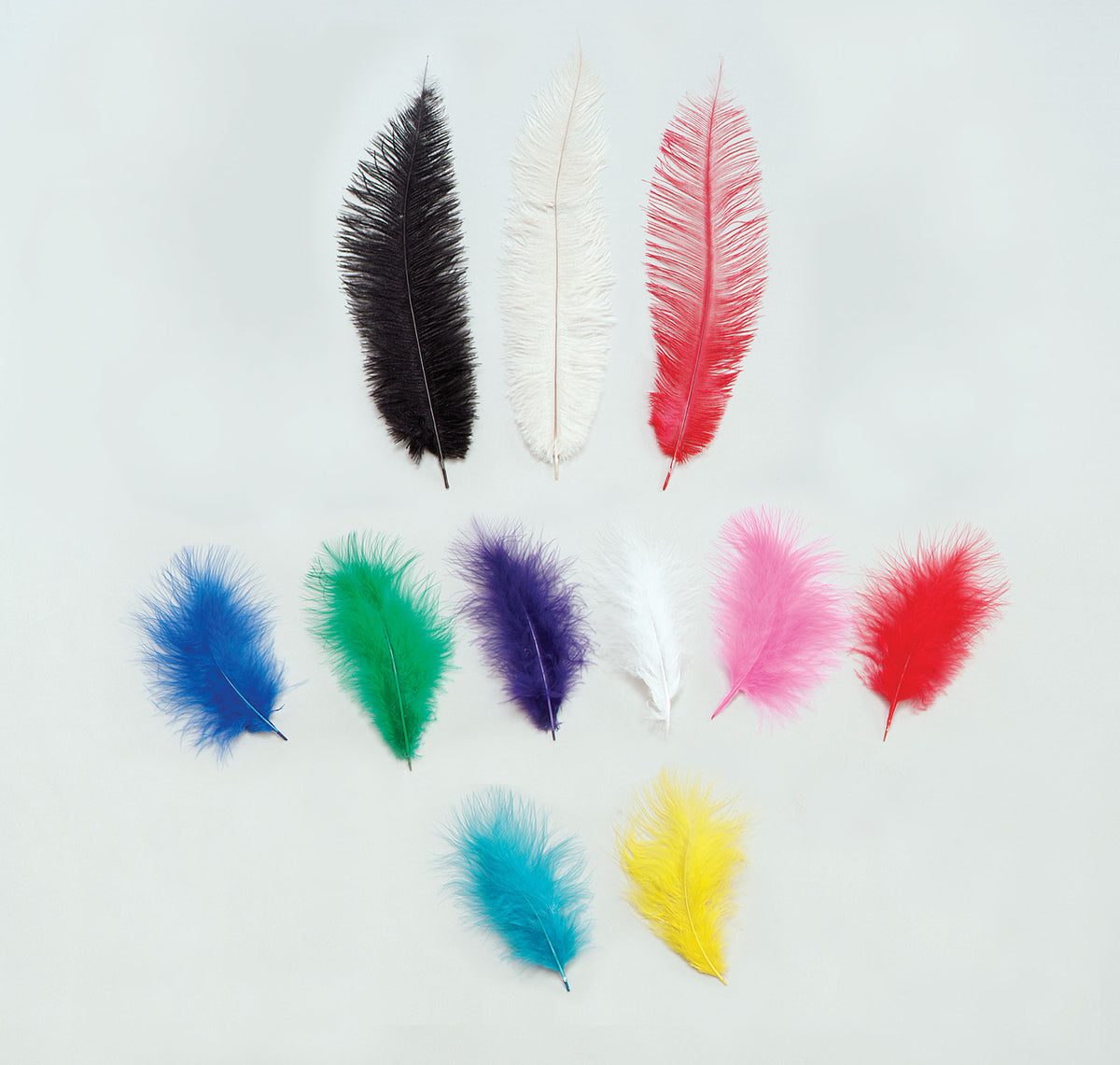 Rubies Coloured Feathers 5er-Pack farbige Federn für Kostüm und Party