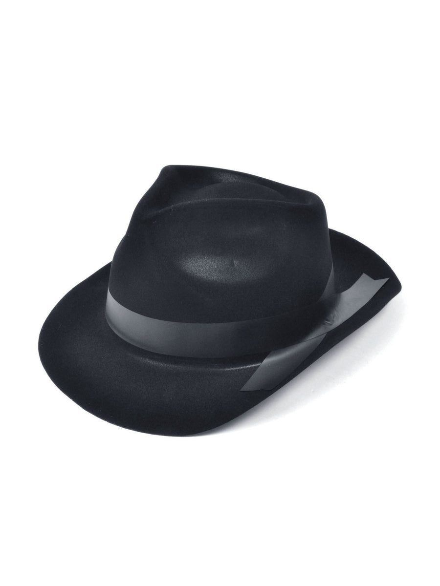 Rubies Gangster Hat. Black Flock Hut