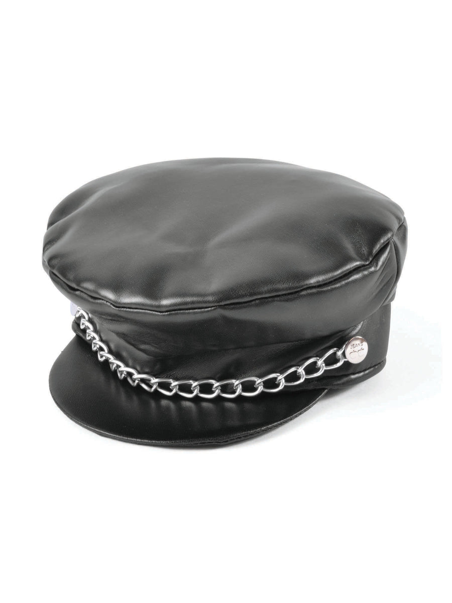 Rubies schwarze Punk-Lederkappe fuer Erwachsene