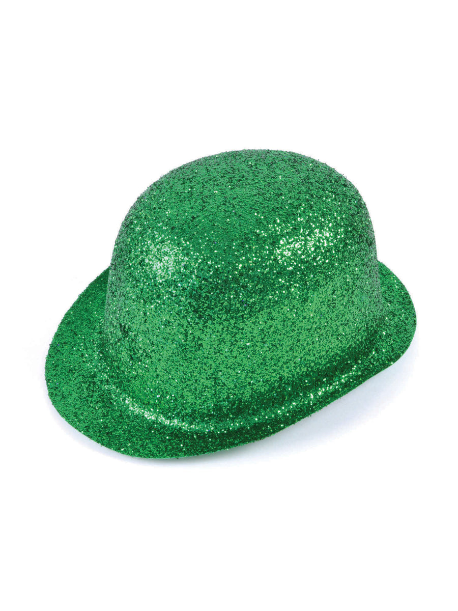 Rubies Glitter Green Plastic Bowler Hut