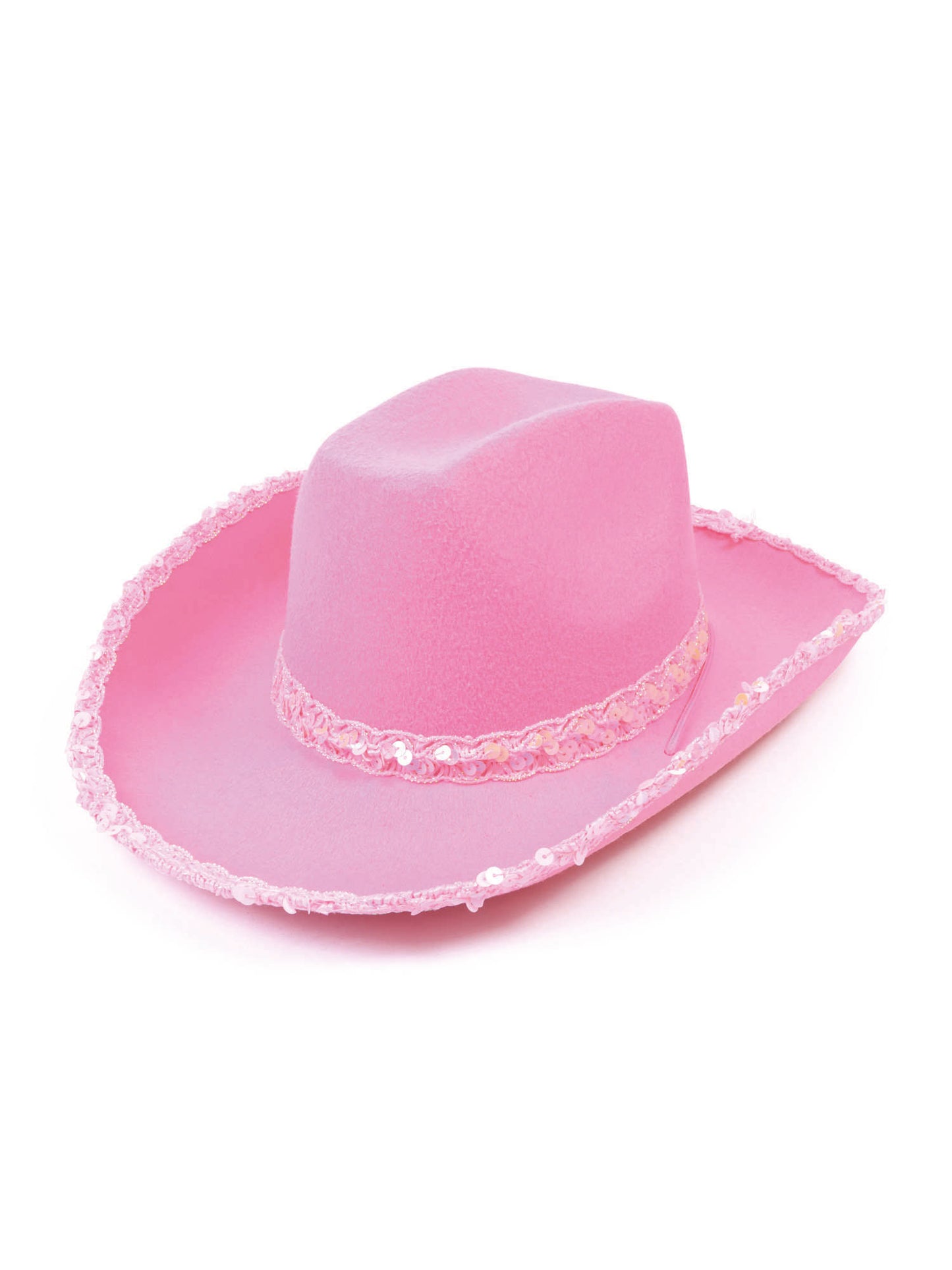 Rubies pinkfarbener Cowboyhut aus Filz mit Paillettenborte