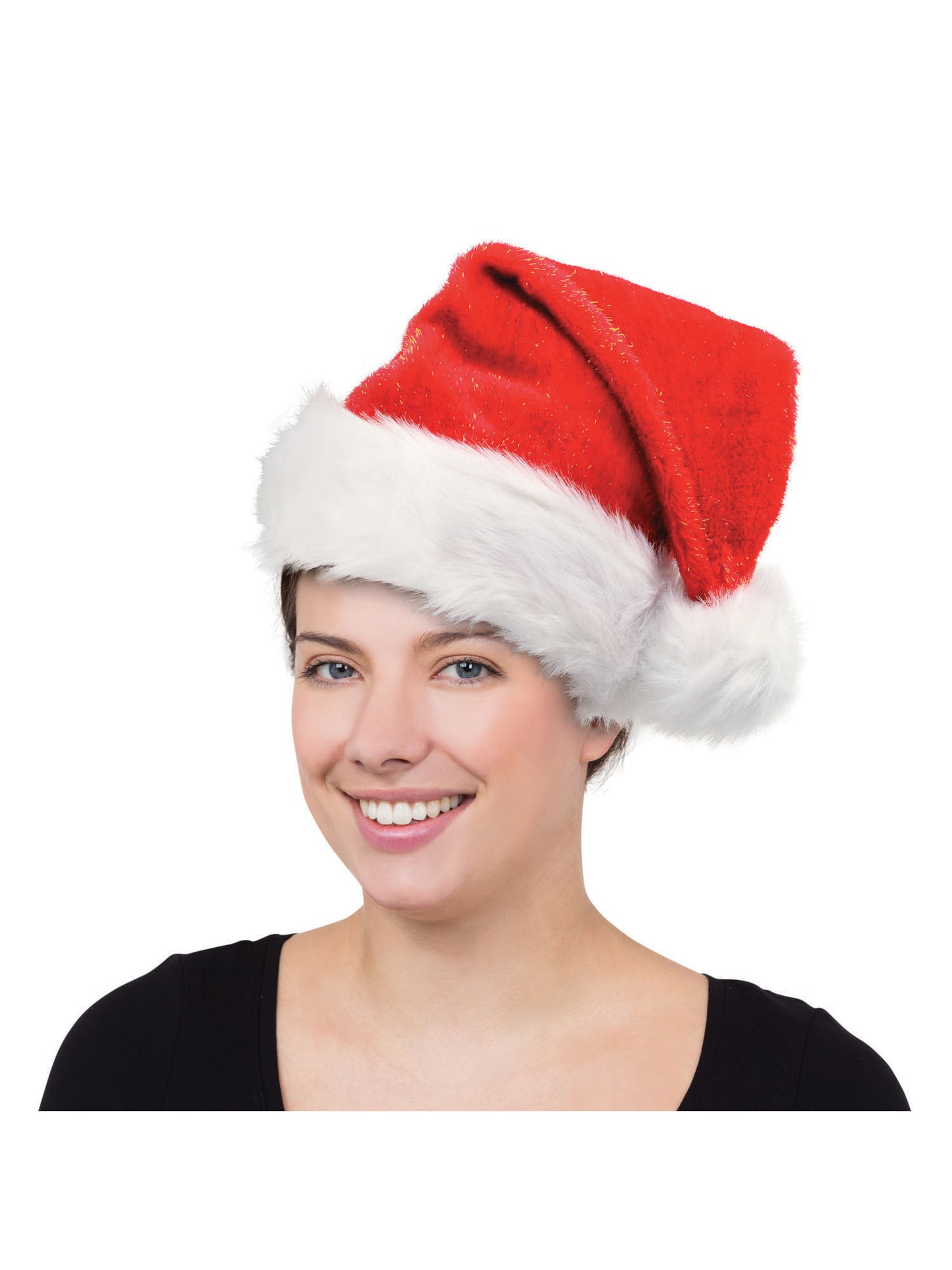 Rubies Santa Hut Plush Glitter Weihnachtsmannhut fuer Erwachsene