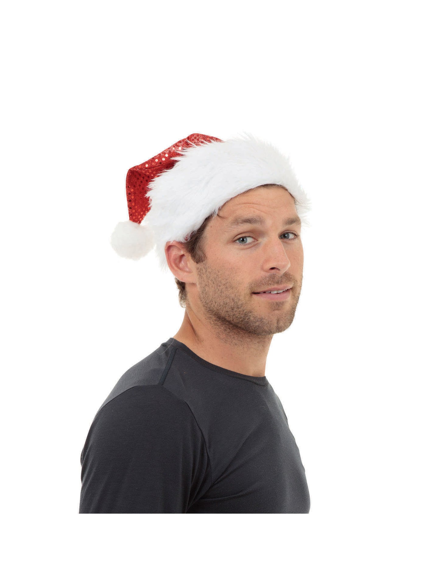 Rubies Santa-Hut mit Pailletten fuer Erwachsene