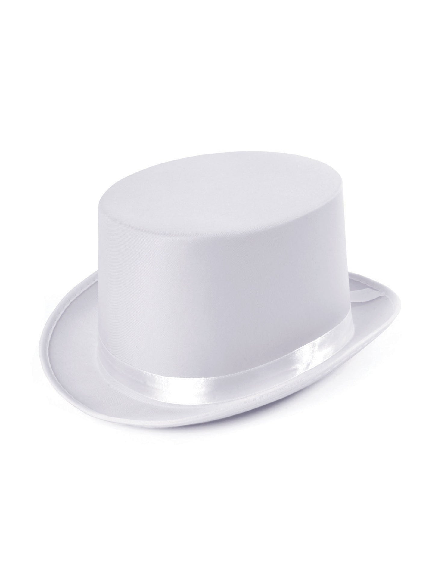 Rubies Top Hat White Satin Look weisser Zylinder fuer Erwachsene