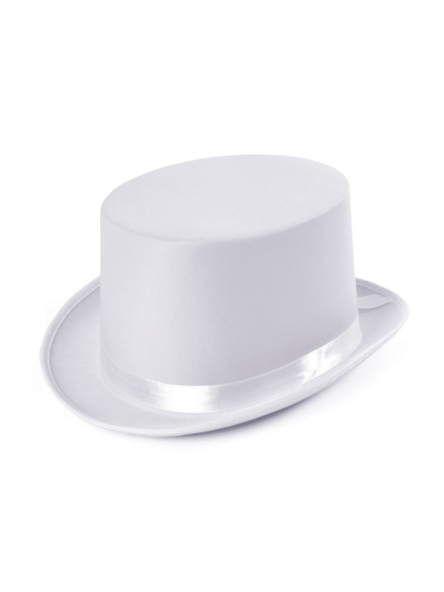 Rubies Top Hat White Satin Look weisser Zylinder fuer Erwachsene