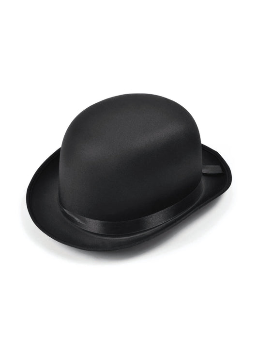 Rubies Bowler Satin Black Hut schwarz für Erwachsene