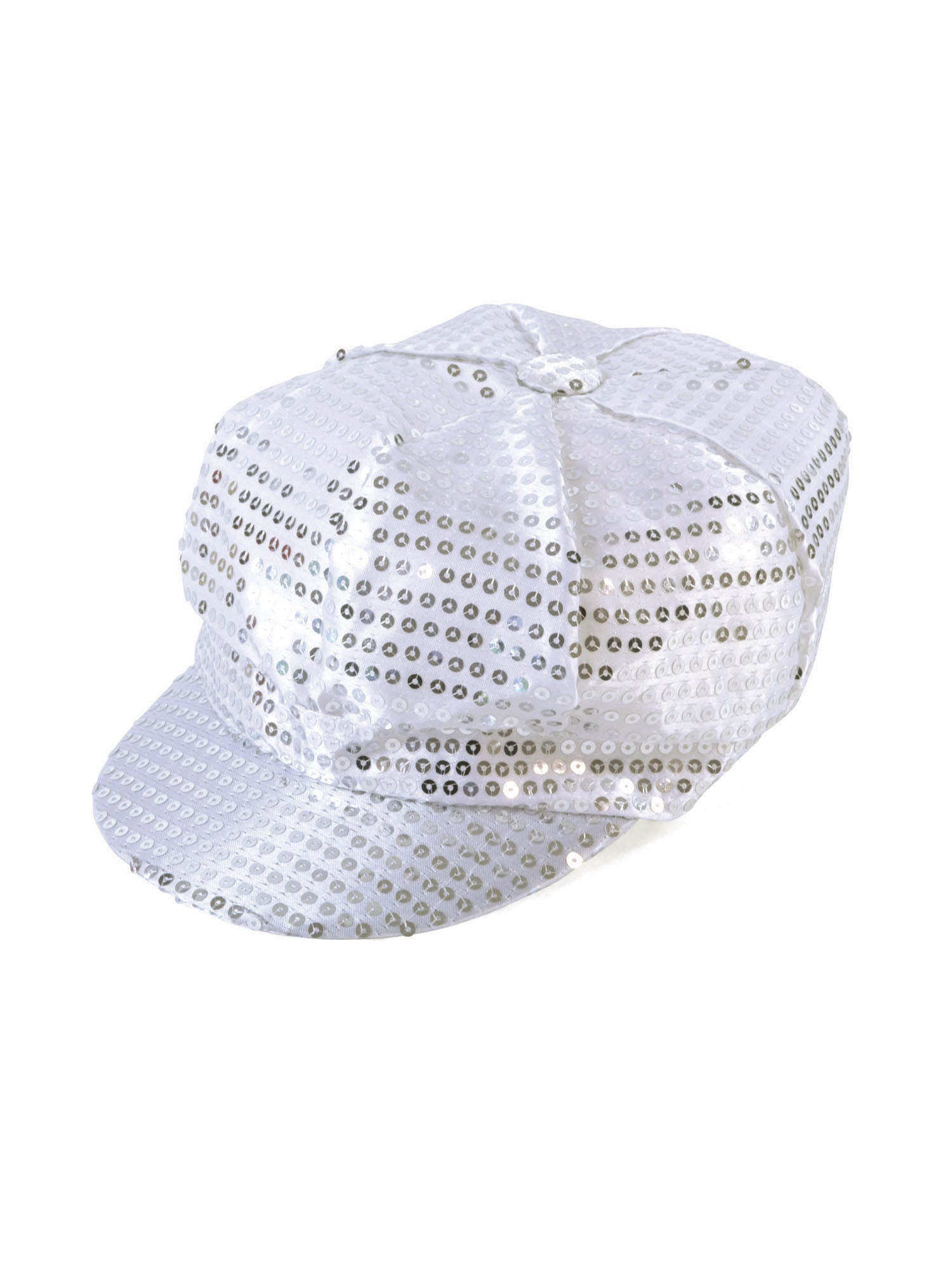 Rubies silberne Sequin Cap im 70er-Jahre-Stil für Erwachsene
