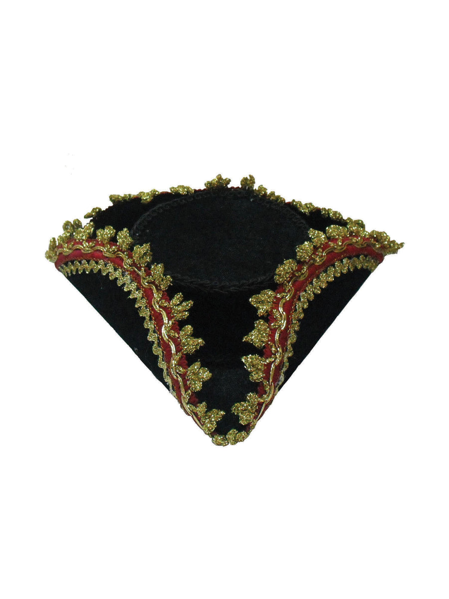 Rubies Tricorn Hat Mini + Gold Edge Hut