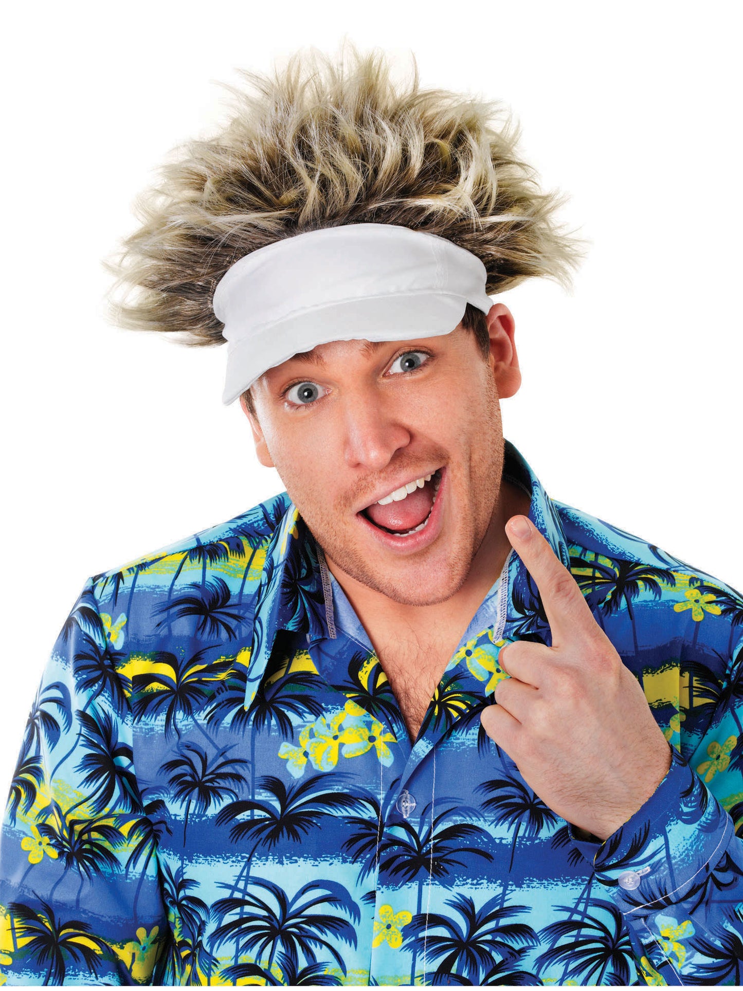 Rubies Rubies Golfers Visor Cap With Hair Hut