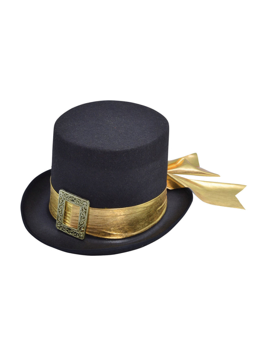 Rubies Top Hat Black W/Gold Belt Hut