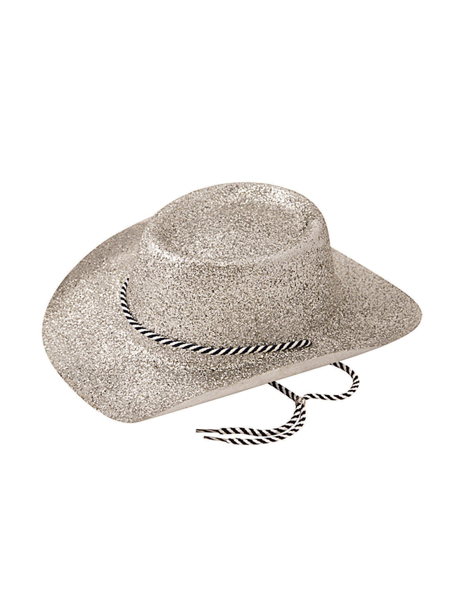 Rubies Cowboy Hat Glitter Silver Hut