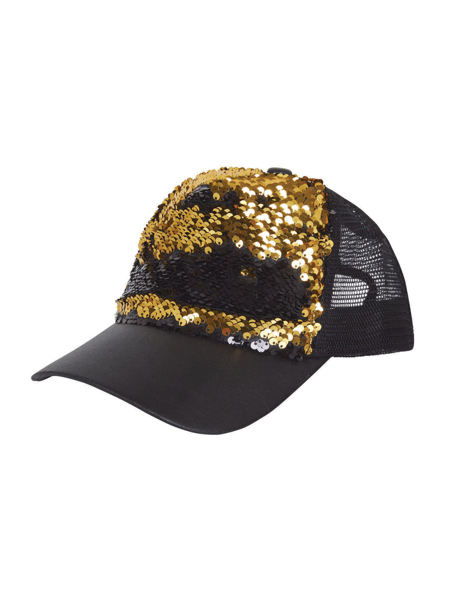 Rubies Sequin Cap Reversible (Black/Gold) Hut