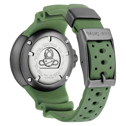 CITIZEN BJ8057-17X Taucheruhr mit schwarzem Kautschukarmband – Seitenansicht