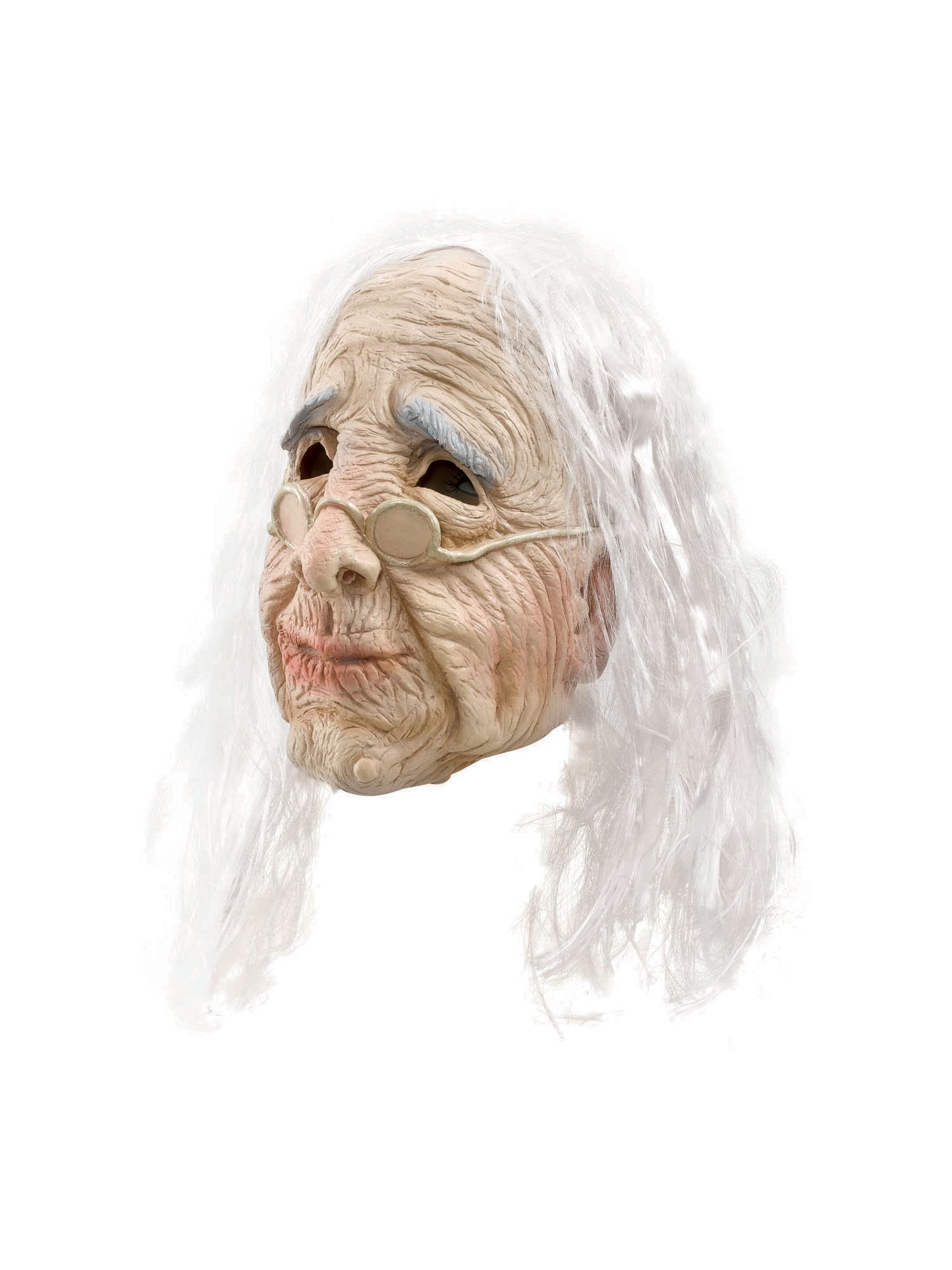 Rubies Old Woman Maske mit Haaren für Erwachsene – Detailansicht