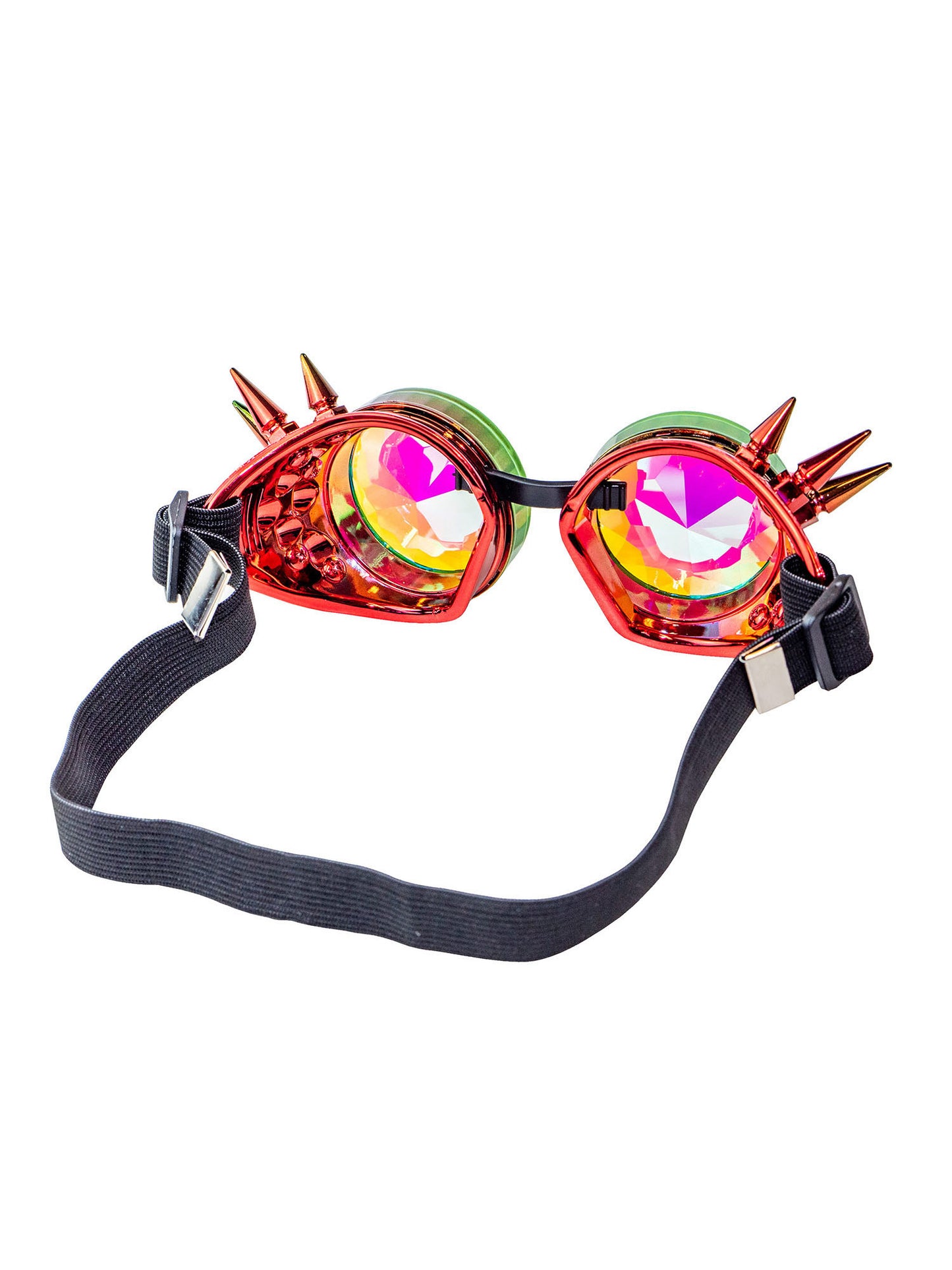 Rubies Kaleidoscope Goggles in Grün und Rot für Erwachsene – Detailansicht