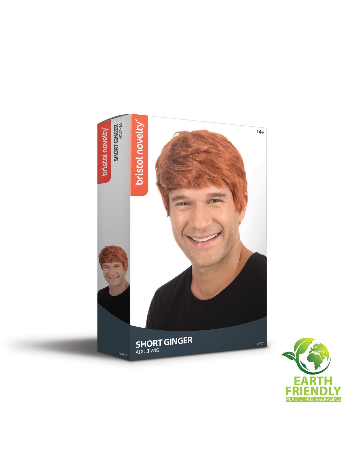 Rubies kurze Ginger-Herrenperücke BW067 – Detailansicht
