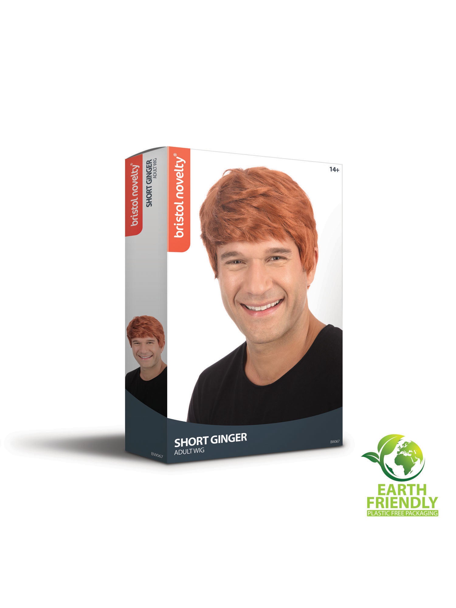 Rubies kurze Ginger-Herrenperücke BW067 – Detailansicht