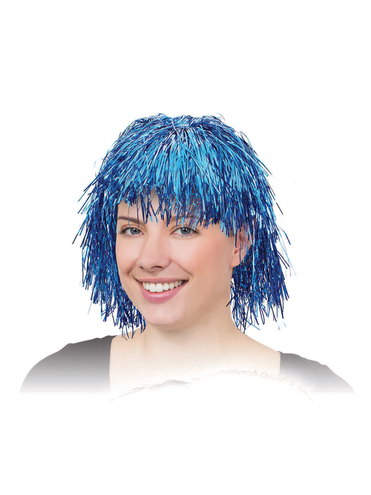 Rubies blaue Tinsel-Perücke für Erwachsene