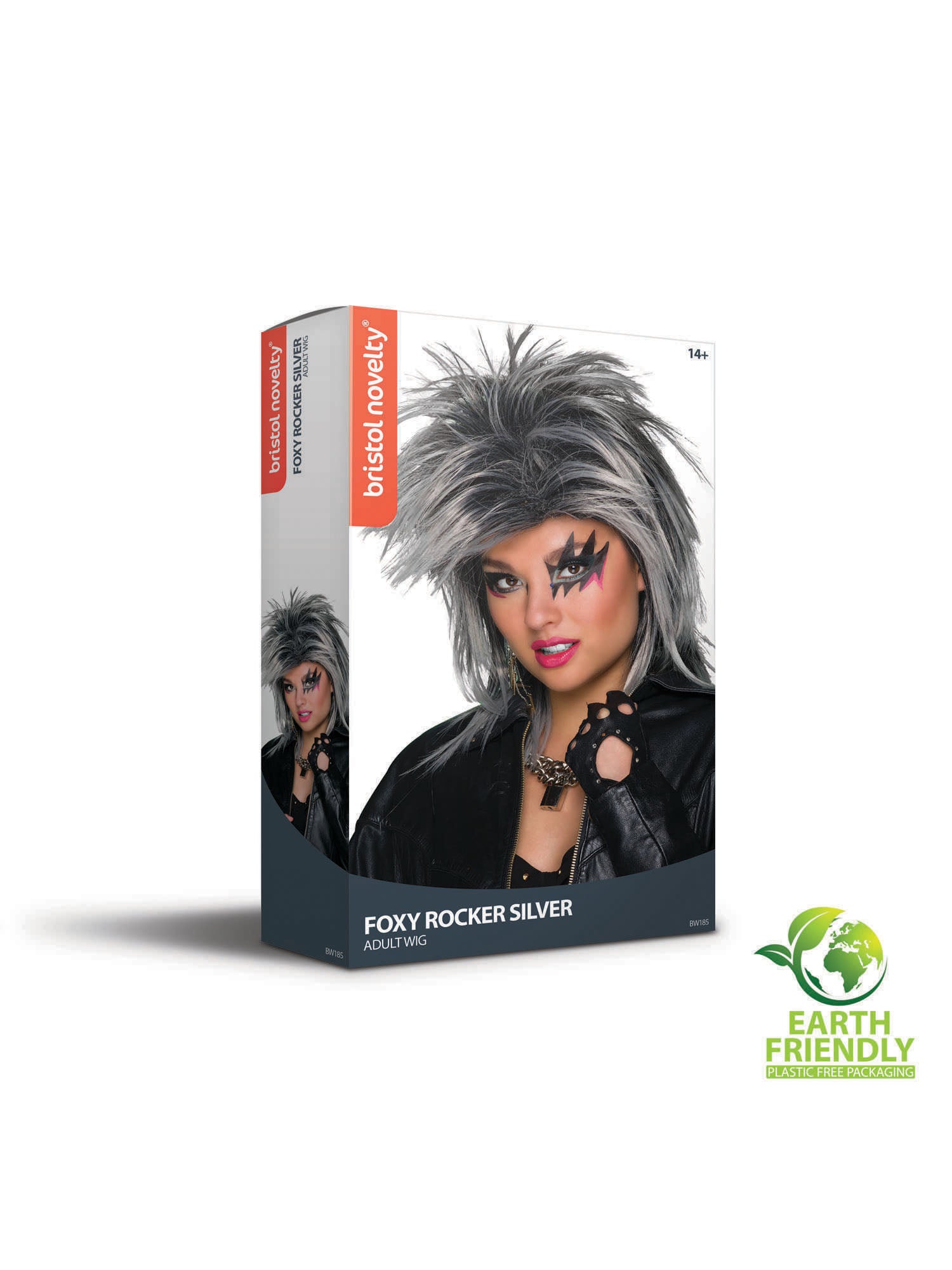 Rubies Foxy Rocker Silver Perücke für Erwachsene – Detailansicht