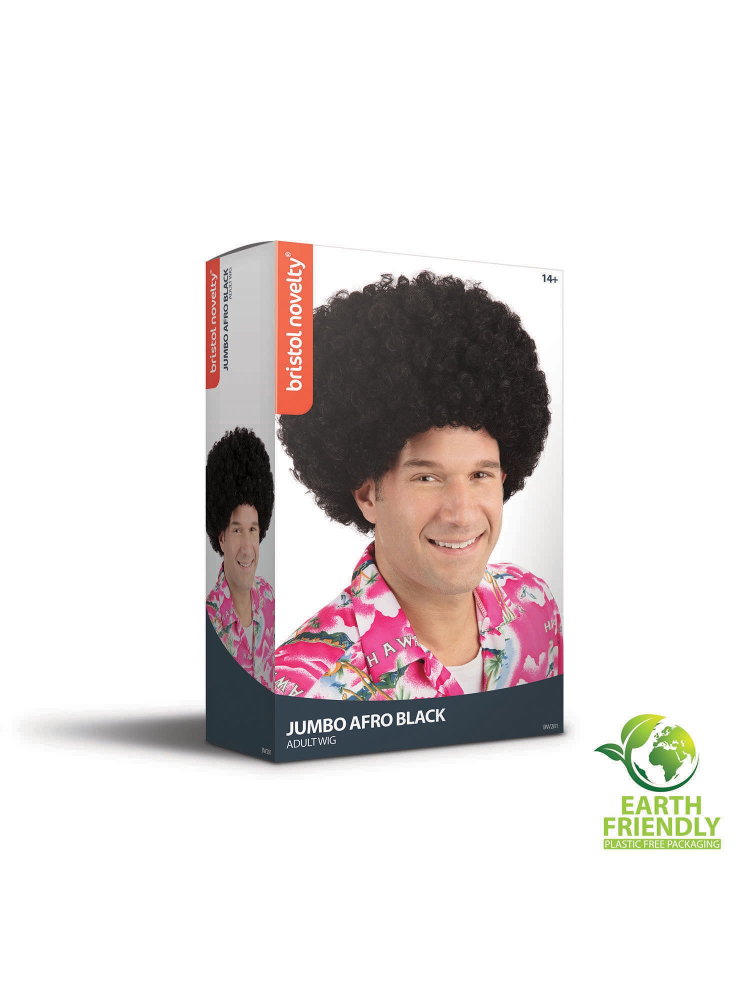 Rubies schwarze Afro-Perücke Black Jumbo Budget für Erwachsene – Detailansicht
