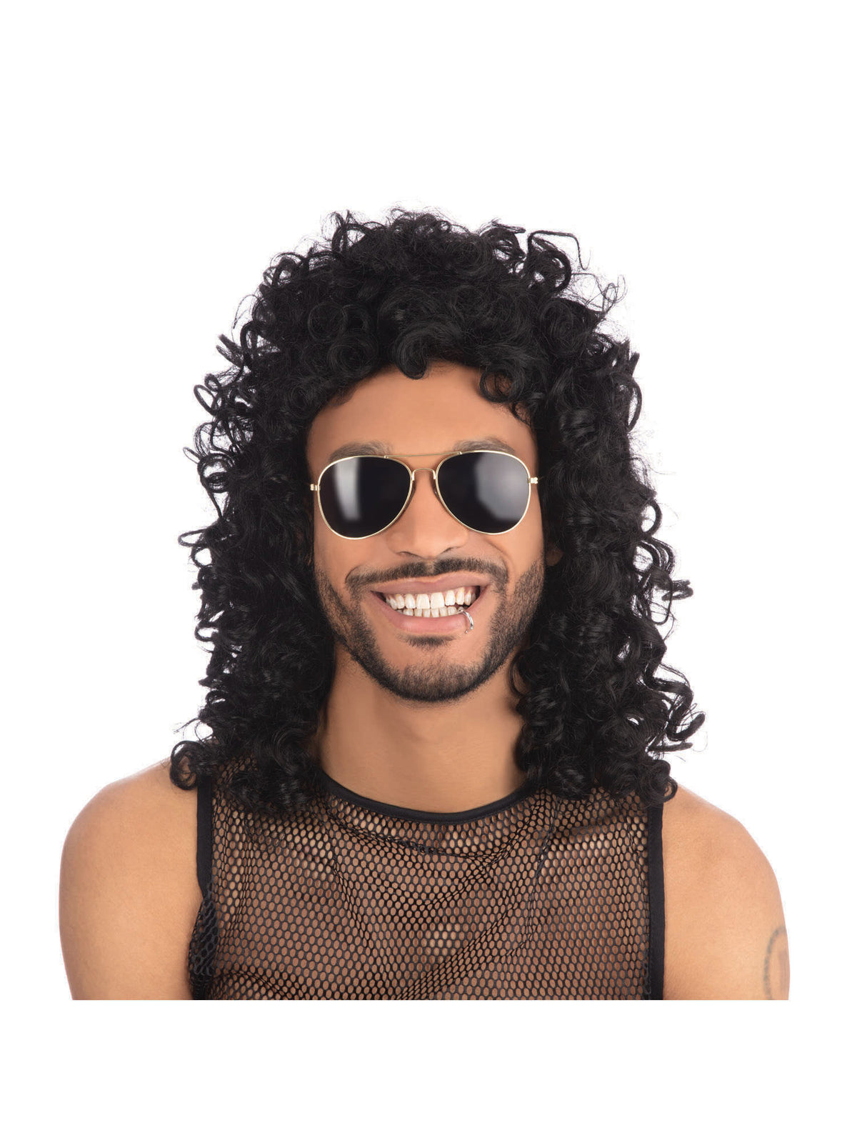 Rubies Glam Rock Black Perücke schwarz für Erwachsene – Produktansicht