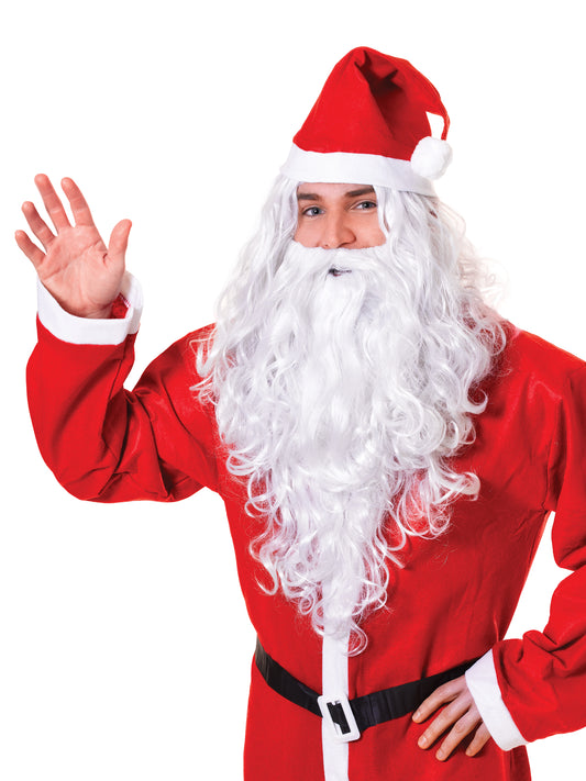 Rubies weisse Santa-Zauberer-Perücke mit Bart für Erwachsene – Produktansicht