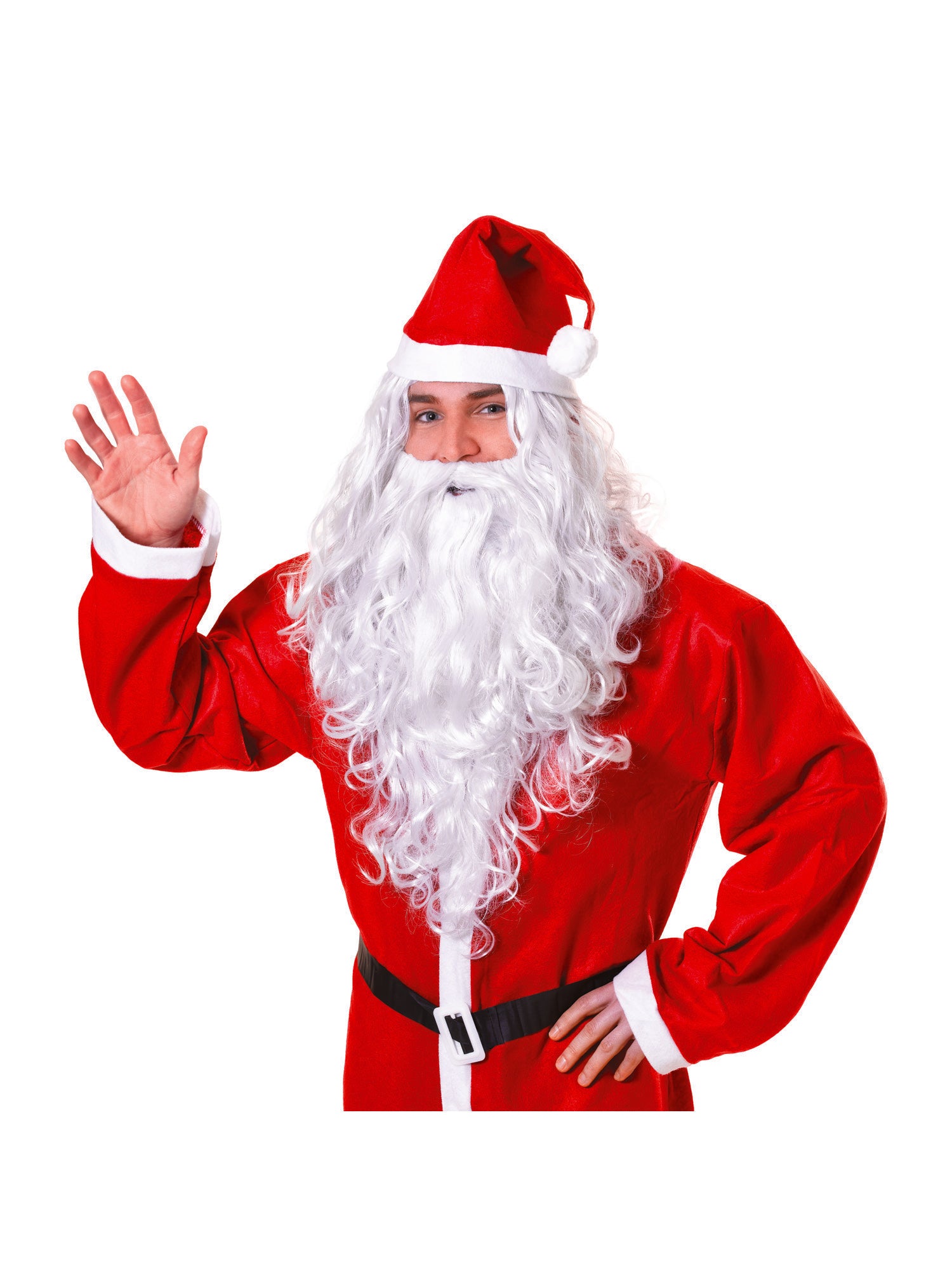 Rubies weisse Santa-Zauberer-Perücke mit Bart für Erwachsene – Rückansicht