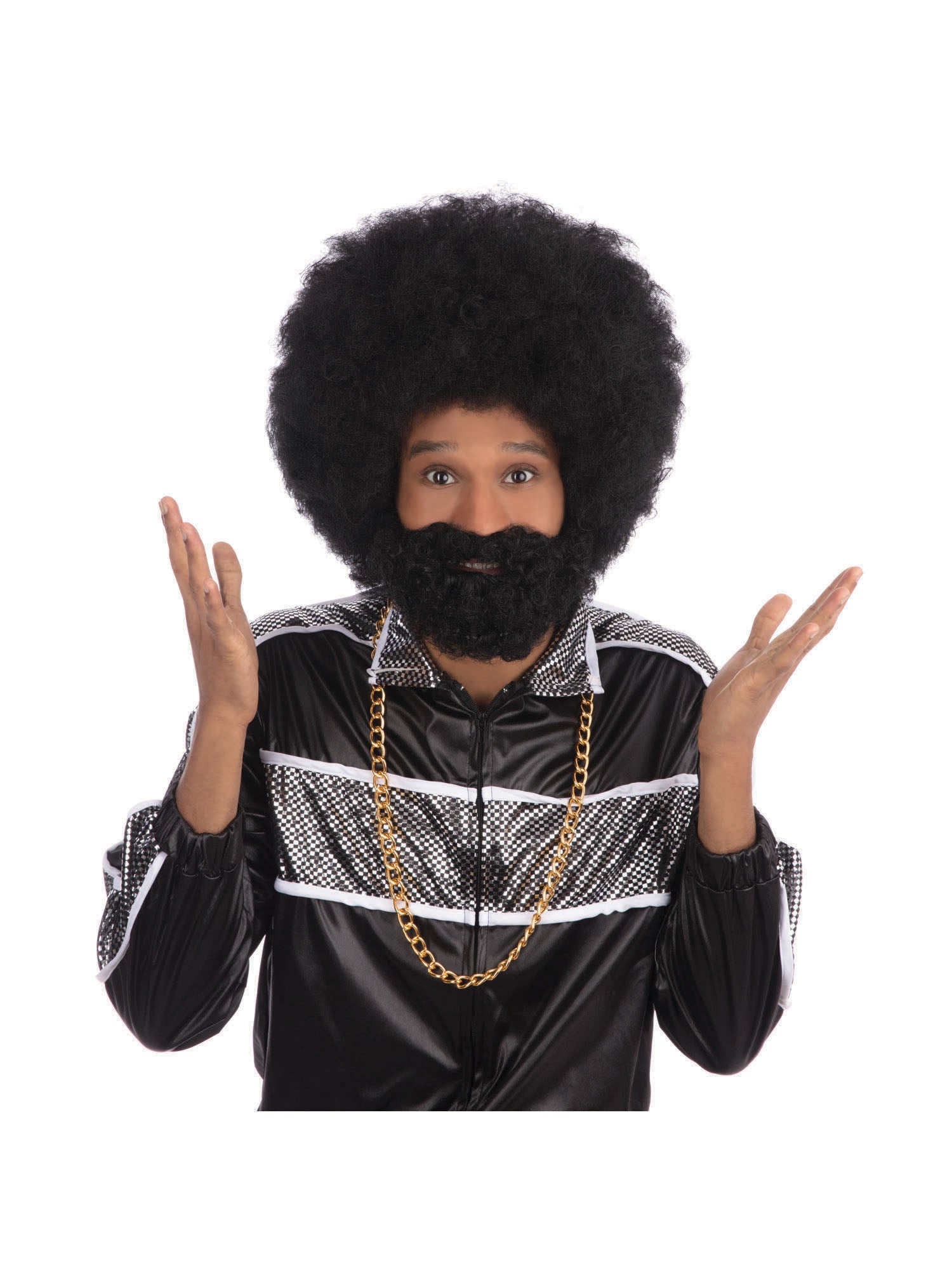 Rubies Afro-Perücke mit Gesichtsbehaarung BW749 – Produktansicht