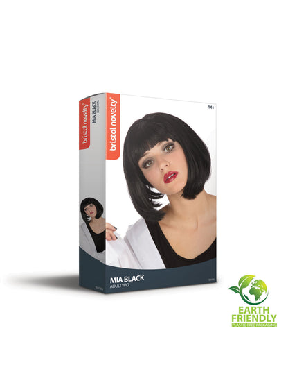 Rubies Black Mia Perücke schwarz – Detailansicht