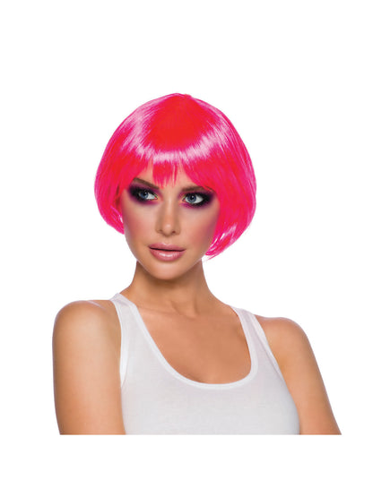 Rubies Seduction Neon Pink Perücke für Erwachsene – Seitenansicht