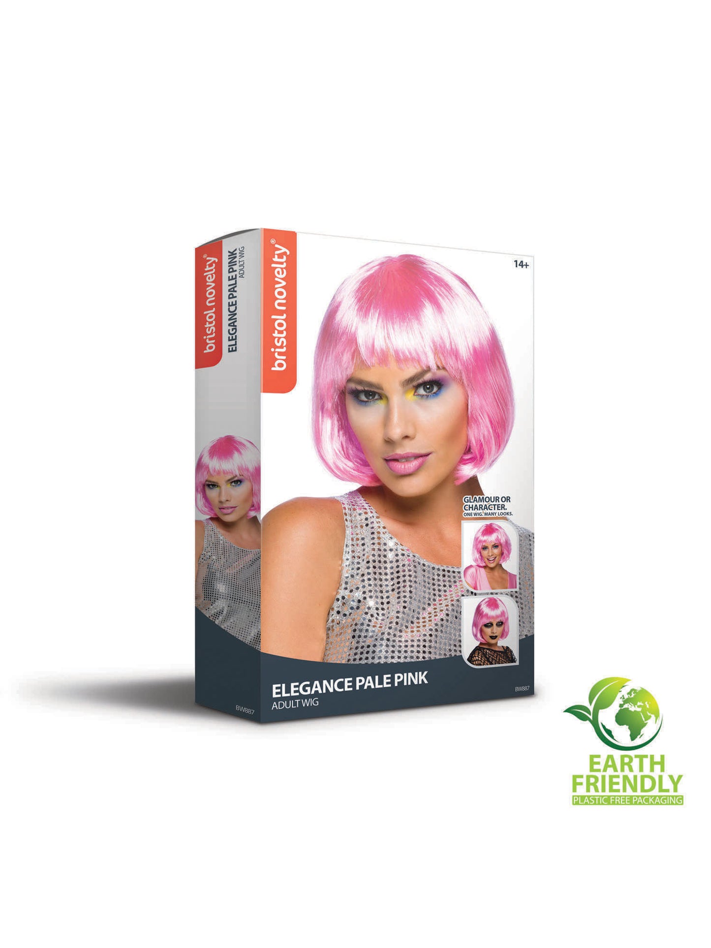 Rubies Elegance Perücke Pale Pink für Erwachsene – Rückansicht