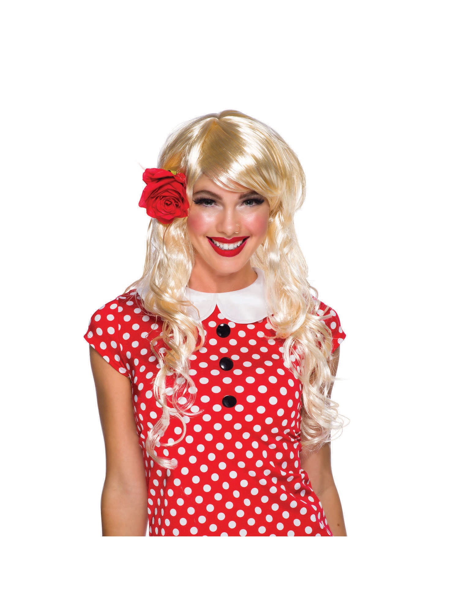 Rubies Vixen Blonde Perücke für Erwachsene – Seitenansicht